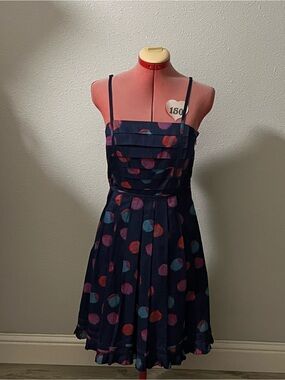 Marc by Marc Jacobs Navy Sleeveless Polka Dot Mini Dress